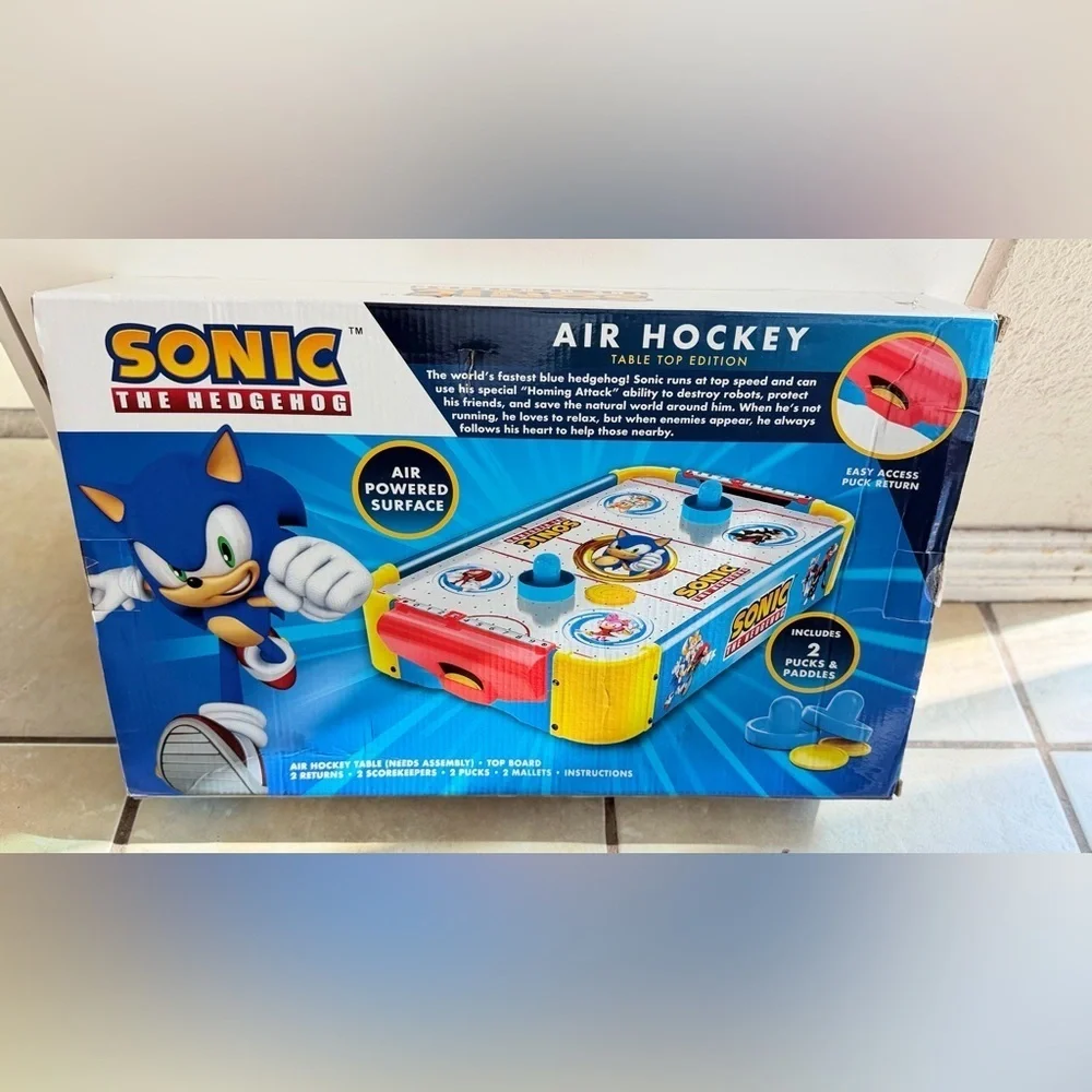 Sonic The Hedgehog TableTop Air Hockey - New - Air Powered BF Or Kid Gift! Rare!